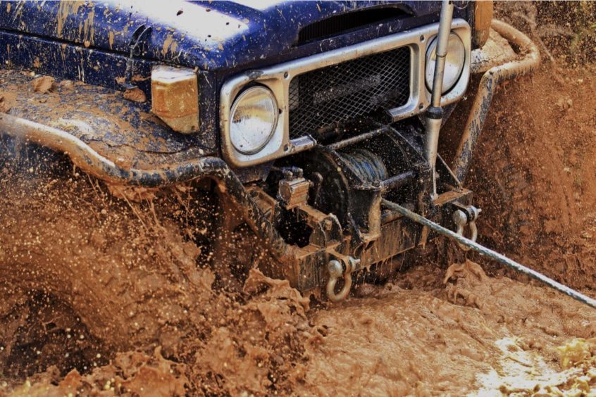 4x4 with a front-mounted winch