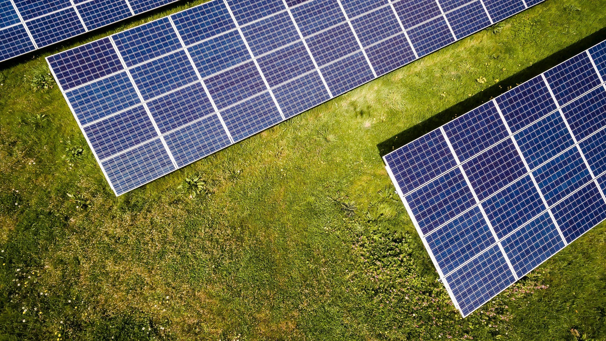 Off-grid solar panels on a building