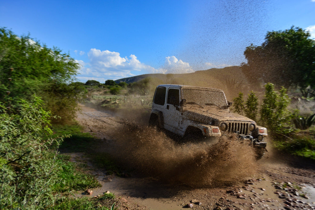 4x4 driving on an off-road track