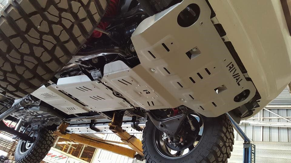 rival bash plates fitted to a toyota hilux