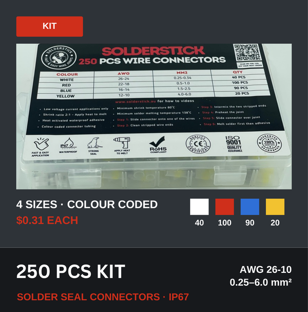 250PCS SOLDERSTICK WIRE CONNECTOR KIT