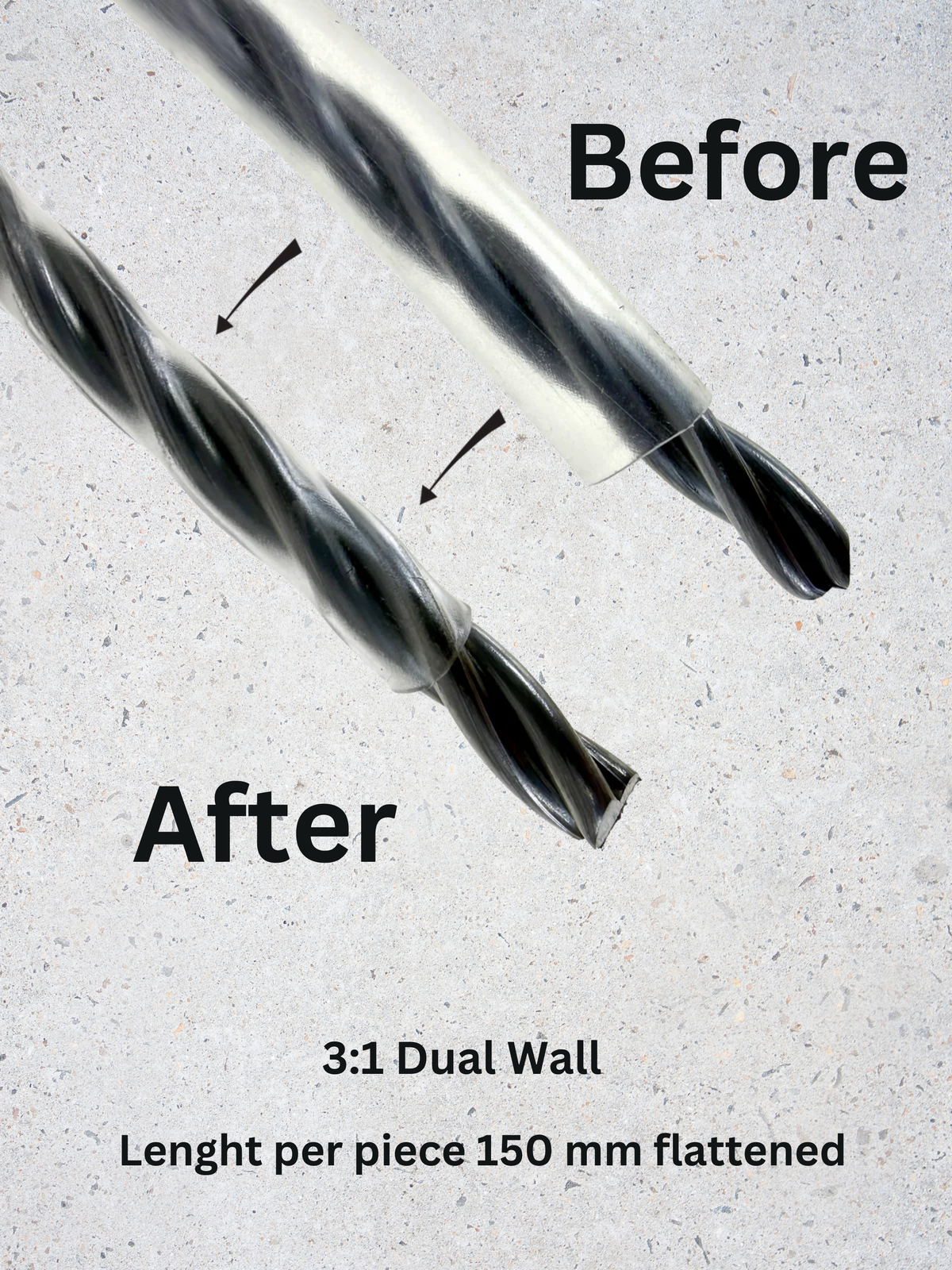 3:1 dual wall heat shrink, clear, 19.1 to 6.36 mm
